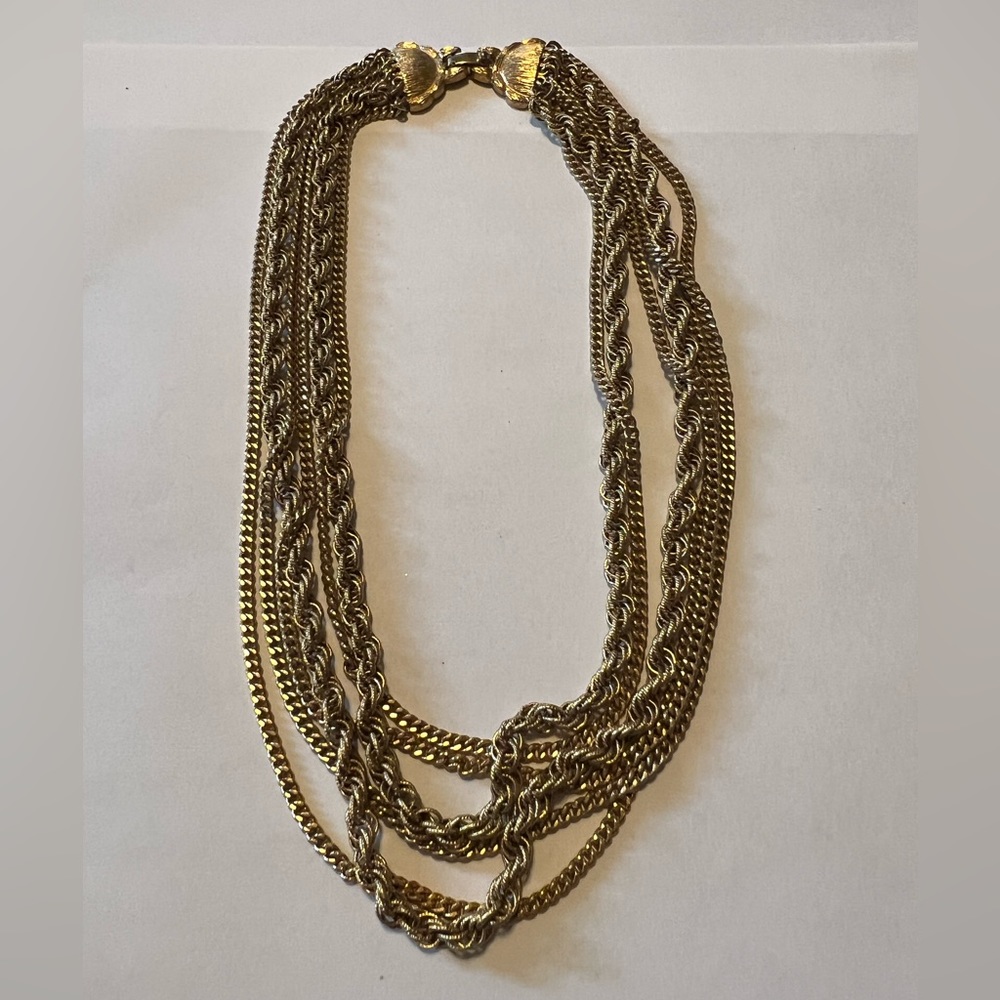 1970s six strand Monet chain link necklace